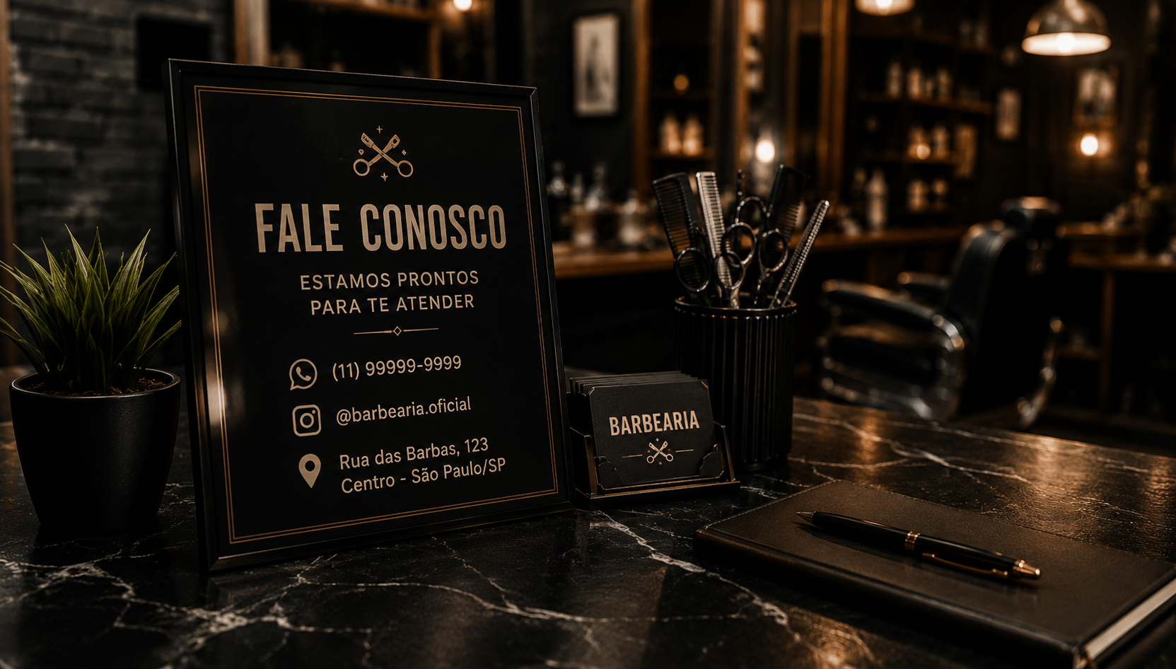 Fale com a barbearia.