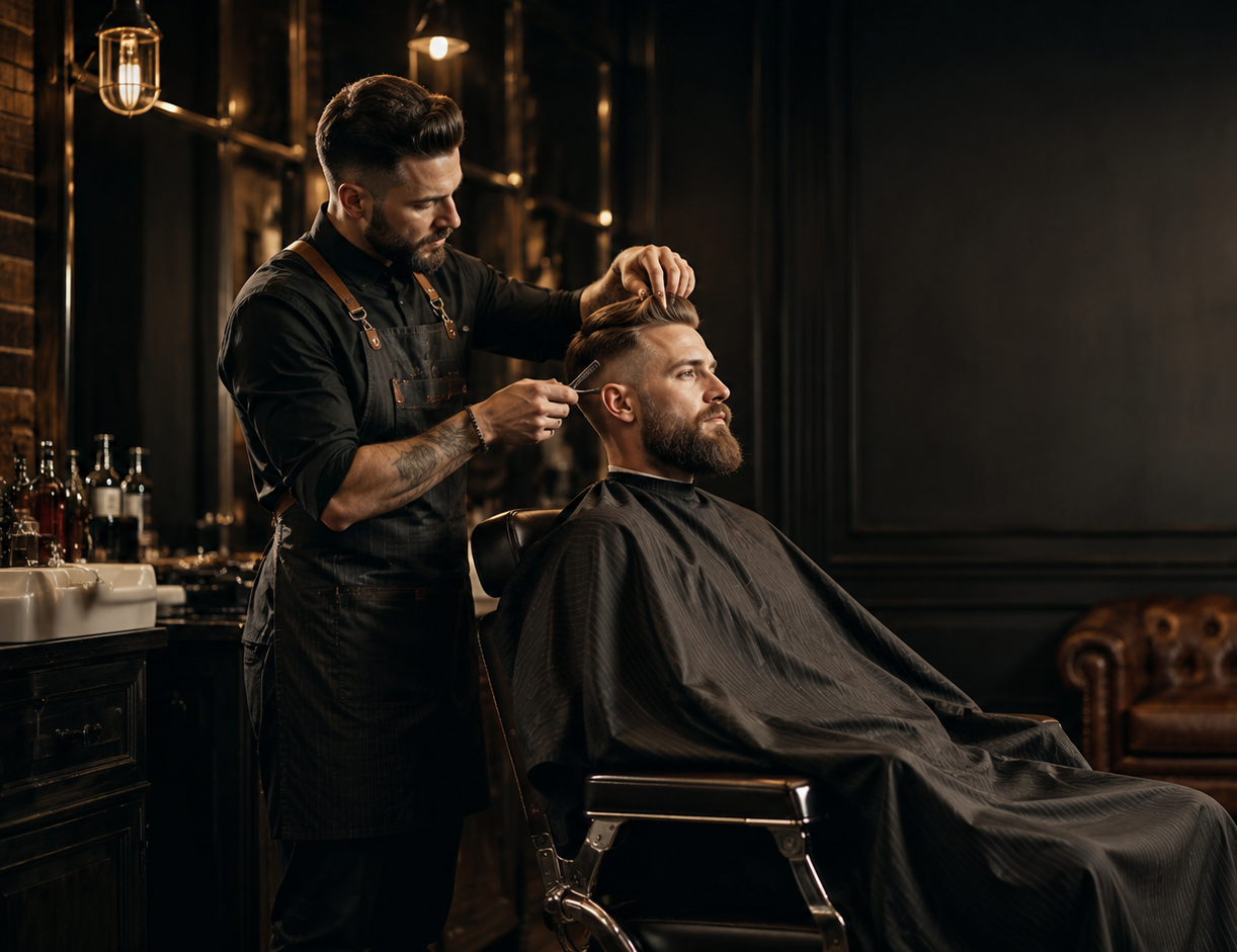Ambiente e identidade da barbearia