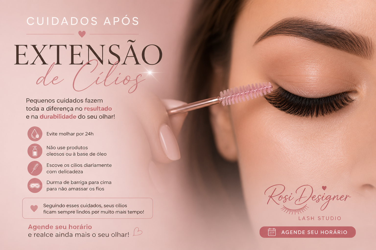 Cuidados após a extensão de cílios