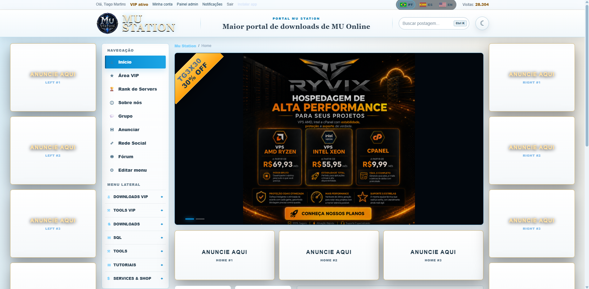 Projeto Site Mu Station para Downloads
