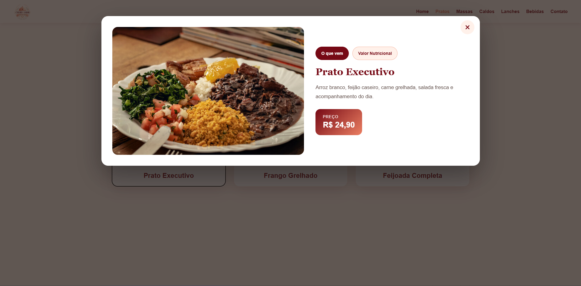 Site Cheiro e Sabor Caseiro — imagem 3